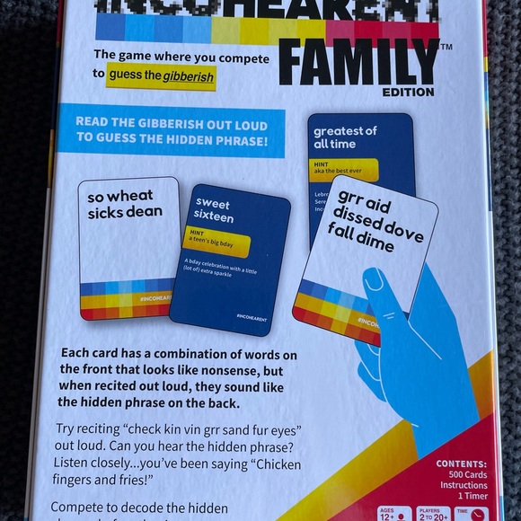 NWOT "Incohearent Family Edition" board game. funny, well-rated, easy to learn! - Picture 3 of 3